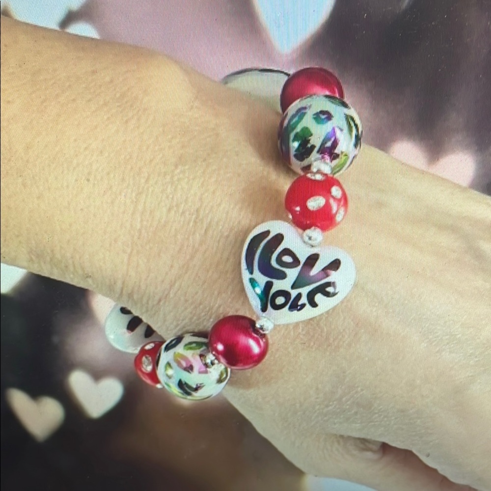 Colourful Heart Bead Bracelet